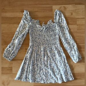 Reformation Light Blue Floral Mini Dress